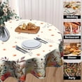 thumbnail image 4 of Happy Easter Tablecloth Round 60 Inch Spring Flowers Bunny Table Cloths Polyester Fabric Easter Flowers Rabbit Table Cover for Kitchen Dining Room Picnic Party Spring Outdoor, 4 of 6