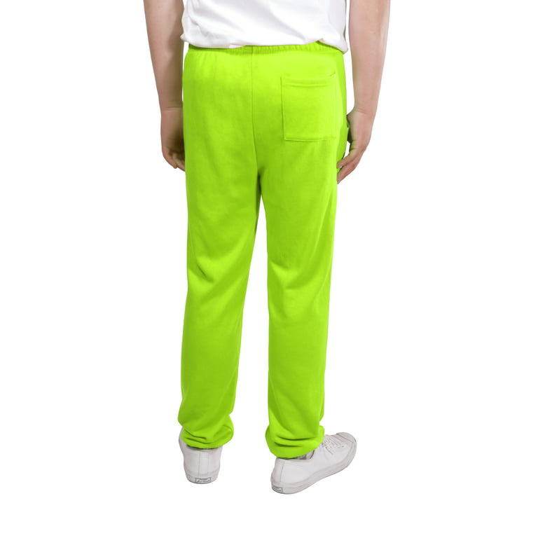 Allsense Men's Lightweight Fleece Essential Sweatpants Neon Green XL 