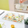 thumbnail image 6 of WOBOGO Acrylic Serving Trays 15.7x11.8 Inch Spill Proof Clear Decorative Organizer with Handle Floral Pattern in Pastel Colors, 6 of 7