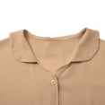 thumbnail image 6 of Yubnlvae Khaki Loose Shirt Top Stand Solid Color Sleeve Collar Casual Women's Shirt Women's Shirt, S, 6 of 8