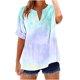 thumbnail image 2 of mfyjkho Tops Bohemios Para Mujer, Camiseta Informal Estampada De Manga Corta Con Botones Y Cuello En V Para Mujer Tops Para Salir Xl, 2 of 5