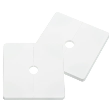 2Pack ABS Plastics Wall Split Flange, 12mm Diameter Escutcheon Plate, White