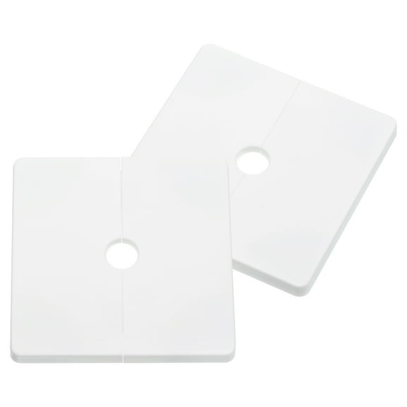 2Pack ABS Plastics Wall Split Flange, 12mm Diameter Escutcheon Plate, White