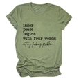 thumbnail image 3 of iTNHFP Womens Summer Clothes Women With Four Words Lettering Printed Right Shoulder Round Neck Short Sleeve T Shirt Top, 3 of 3