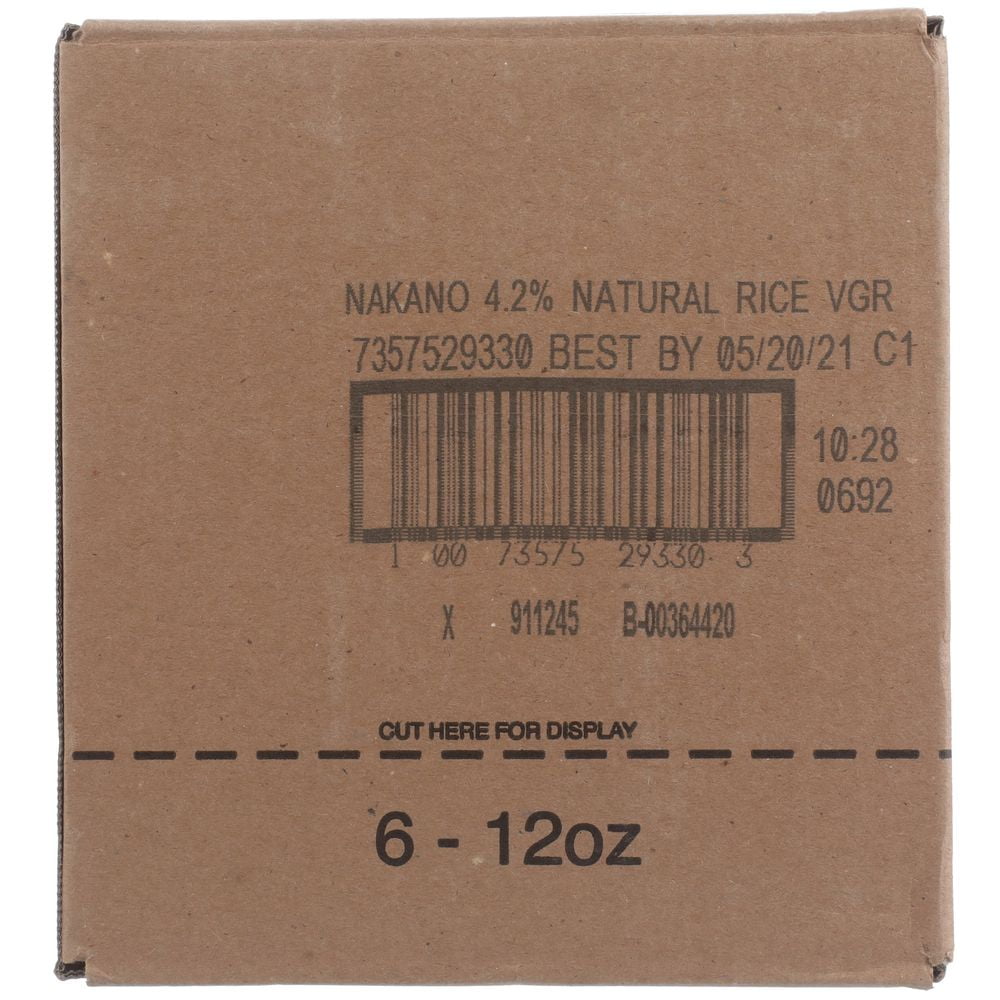 Nakano Natural Rice Vinegar, 12 Ounce -- 6 per Case.