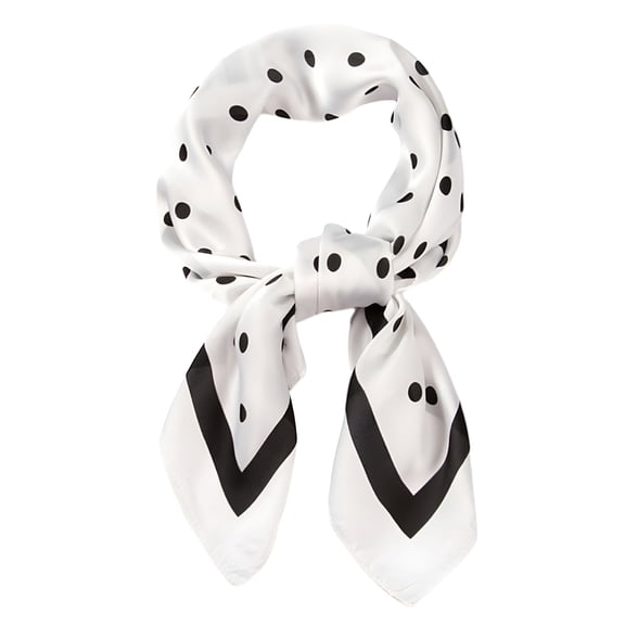 TELOLY Silk Scarf for Women Soft Breathable Fashionable Neck Collar with Colorful Print Perfect for Parties Commutes Black One Size