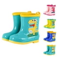 thumbnail image 5 of ZACPNCV Kids Rain Shoes Cartoon Dinosaur Printed Rain Shoes Outdoor Slip Boots Non Slip Rain PVC Girls Boys Toddler Boots Pink 8-9 Years, 5 of 5