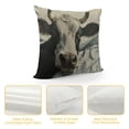 thumbnail image 4 of Awypu  Throw Pillow Cover Dairy Funny Cow White Crazy Animal Face Farm Home Decorative Square Pillow Case for Men Women Boy Gilrs Bedroom Livingroom Cushion Cover Black Beige Pillowcase 22x22in, 4 of 5