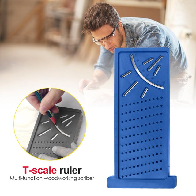 Carpintería Scribe Mark Line Gauge Cross-Out Regla de ángulo de carpintero Azul Ndcxsfigh Para estrenar