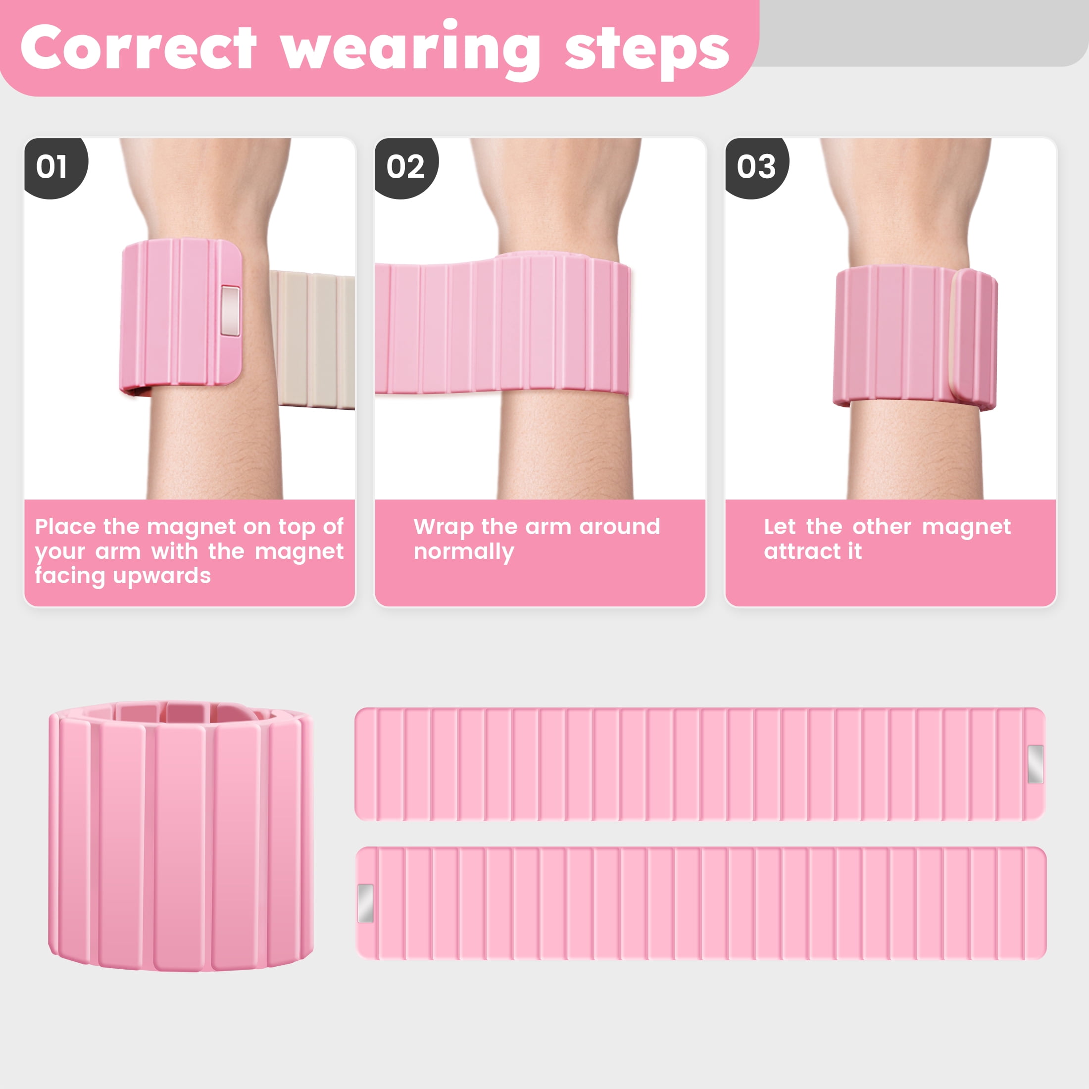 Ankle Wrist Weights for Women Men 1 Pair Adjustable Wearable Weights for Yoga Gym