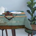 thumbnail image 4 of Texas Star Retro Table Cloth Waterproof Tablecloths, Teal Brown Stars Vintage Wooden Tablecloth Dining Table Cover for Kitchen Party Tabletop Outdoor, Rectangle Tablecloth 60x120 Inch, 4 of 9