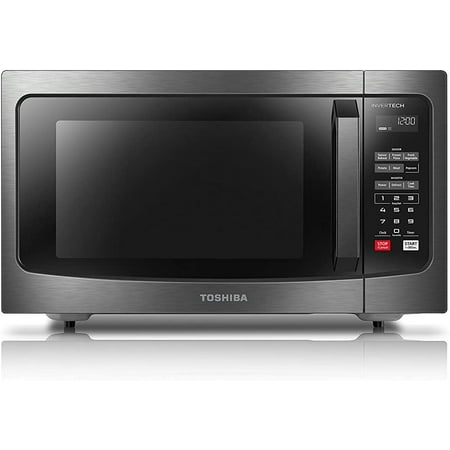 Toshiba ML-EM45PIT(BS) Microwave Oven with Inverter Technology, LCD Display and Smart Sensor, 1.6 Cu.ft, Black Stainless Steel