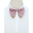 thumbnail image 4 of Men's Ribbon Leaf Pendant Pre-tied Bow Ties Necktie  Collar Fashion for School Uniform Wedding One Size Pink, 4 of 5