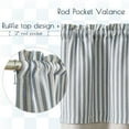 thumbnail image 2 of Curtainking Stripe Rod Pocket Kitchen Valance 50x16 inch Double Layer Farmhouse Window Valances for Living Room 1 Panel Blue on Beige, 2 of 7