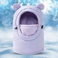 thumbnail image 2 of NOLDARES Kids Ski Mask for Boys Girls,Balaclava Fleece Winter Face Mask Hat for Kids Toddler, Warm Hood Neck Scarf(K109-Purple), 2 of 9