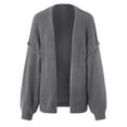 thumbnail image 4 of vigerkar Women's Chunky Cardigan Sweaters Fall Open Front Long Sleeve Ribbed Knit Short Cardigans Outerwear Coats (Dark Gray, S), 4 of 5