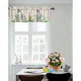 thumbnail image 3 of Rdsfhsp Easter Rabbit Kitchen Window Valance Curtain Cute Bunny Spring Flower Eggs Privacy Rod Pocket Panel Short Curtain Valances, Pink Buffalo Check Drapes for Bedroom Bathroom Windows 54x18 Inch, 3 of 5