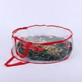 thumbnail image 4 of PVC Transparent Storage Bag Round Wreath Organizer 30in Large Clear Christmas Flower Wreath Container with Handle Easy Carry Dust Proof for Seasonal Home Decor, 4 of 5