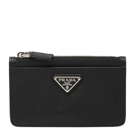 Pre-Owned Prada Triangle Logo Plate Wallet/Coin Case/Business Card Case 2MC084 Black... (Good)