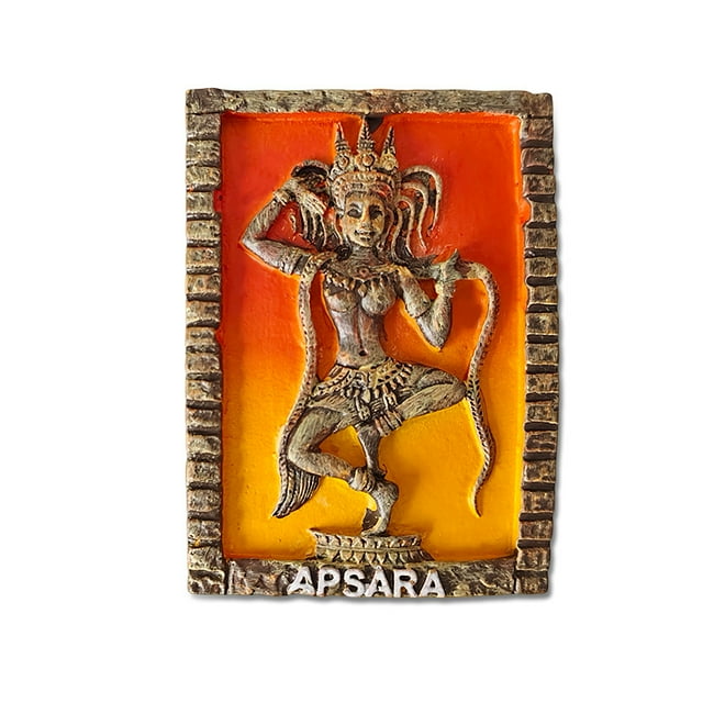 Imán de decoración camboyana de resina para nevera, 5 x 6,9 cm