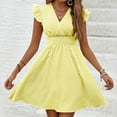 thumbnail image 2 of Vestido de Verano para las Mujeres Casual Rayas Manga Corta Cuello en V, Vestido de Poliéster de Moda para la Playa Y Diario, 2 of 6