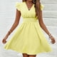 thumbnail image 2 of Vestido de Verano para las Mujeres Casual Rayas Manga Corta Cuello en V, Vestido de Poliéster de Moda para la Playa Y Diario, 2 of 6