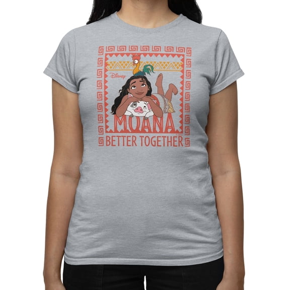 Disney Moana Better Together Frame Women's T-Shirt (Sport Grey, S-XXL)