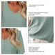 thumbnail image 5 of Camiseta De Verano De Manga Corta Con Cuello En V De Encaje De Ganchillo Botón Hueco Decoración Pour Color Patrón Mujer Camiseta Para Casual Verde L, 5 of 5
