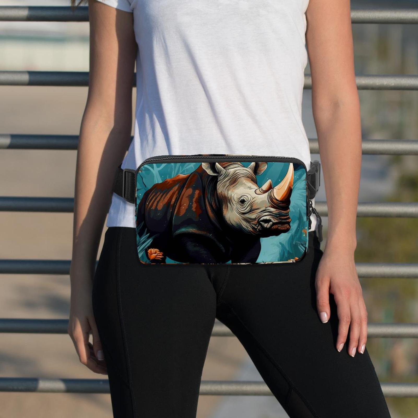 Rhinoceros Running Belt Fanny Packs Waist Packs with Extension Strap Unisex Lightweight Adjustable