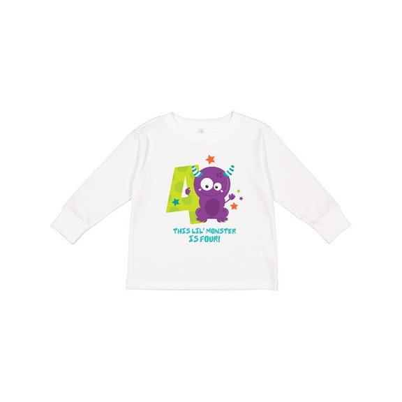 Inktastic Monster 4th Birthday Boys or Girls Long Sleeve Toddler T-Shirt
