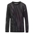 thumbnail image 5 of Bibifish Mens T-Shirts See Through Mesh Breathable Material Tee Tops Long Sleeve Drop Shoulder Fitness Tees, 5 of 5