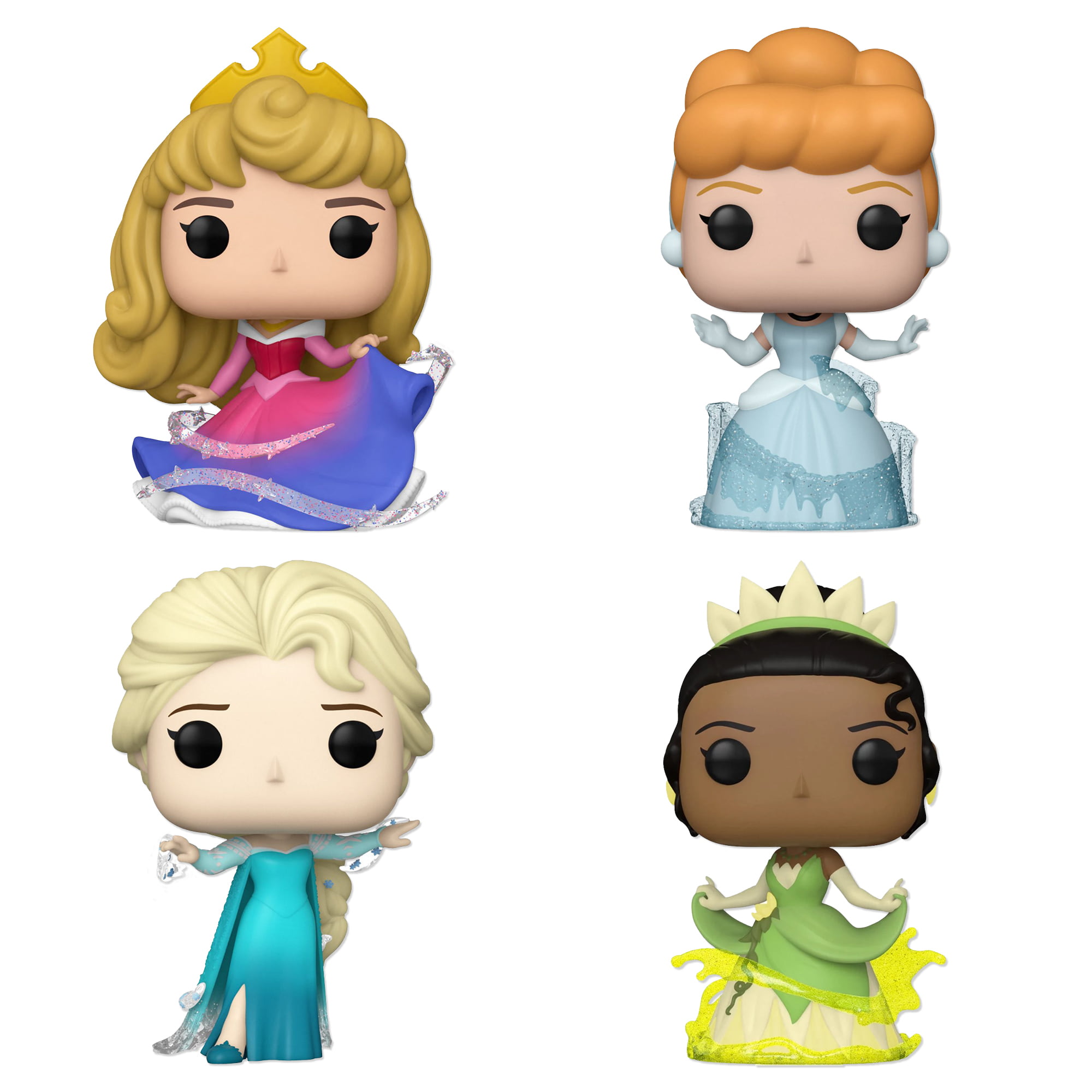 Disney 100 Princess Funko Pop Set of 4 with Protector Bundle