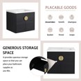 thumbnail image 6 of 24 Inch Wall Mounted Bathroom Vanity with Ceramic Basin, Bathroom Sink Cabinet with 2 Soft Close Doors Gold Metal Handle for Small Room, Black, 6 of 9