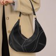 thumbnail image 6 of Genuine Cowhide Women Hobo Bag, Black Leather Shoulder Bag, Adjustable Strap Crossbody Purse, 6 of 8