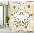 thumbnail image 5 of Ambesonne Floral Shower Curtain, Swirled Petals Leaves, 69"Wx84"L, Cream Redwood White, 5 of 5