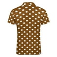 thumbnail image 5 of White And Brown Polka Dots Men Zipper T-shirt Summer Casual Short Sleeve T-shirt Top, 5 of 7