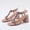 Pink, variant on Women's Rhinestone Block Heel Sandals – Square Toe Faux Suede Ankle Strap Dress Heels for Party Wedding Vacation