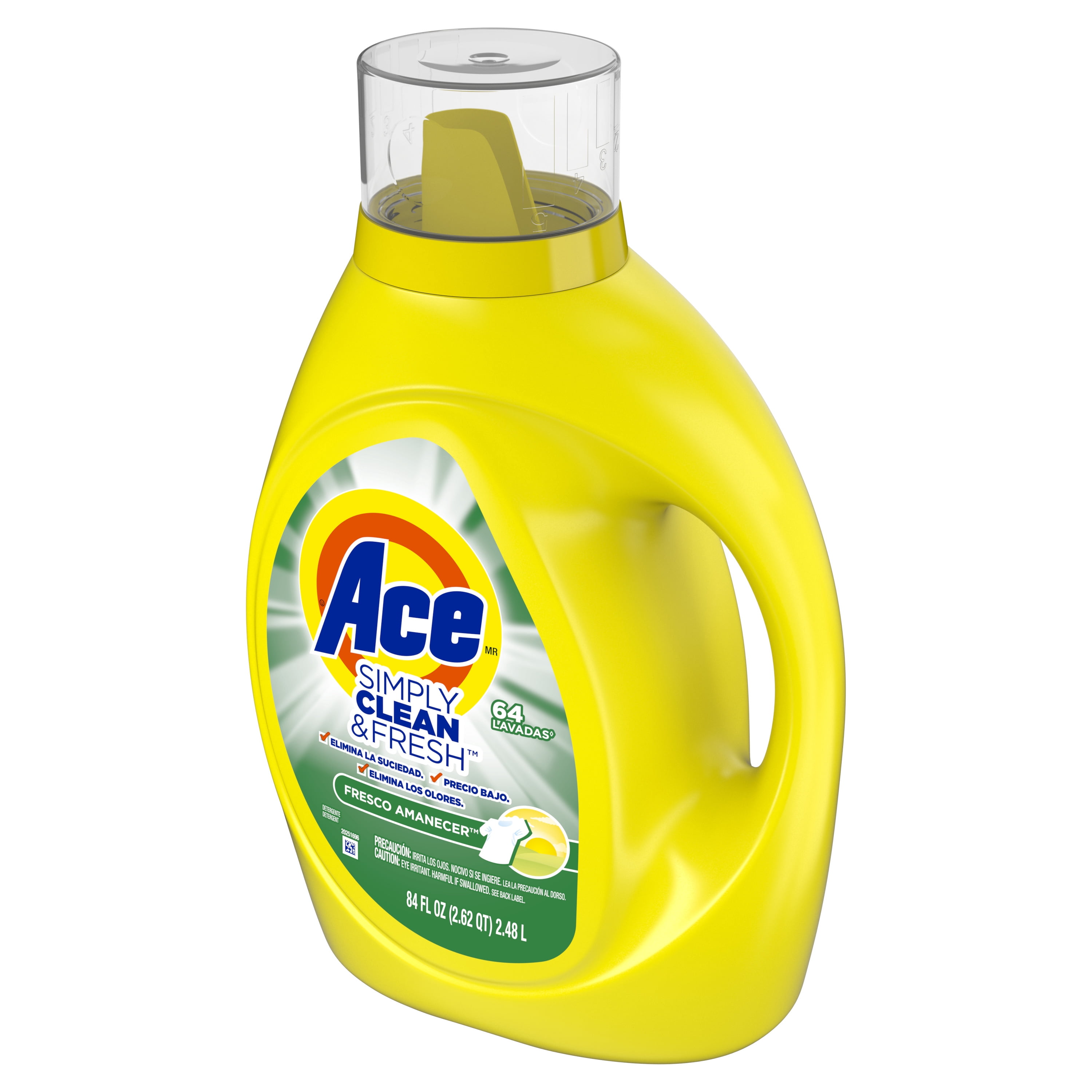 (3 pack) Ace Simply Liquid Laundry Detergent, Daybreak Fresh Scent, 84 fl oz, 64 Loads, HE Compatible