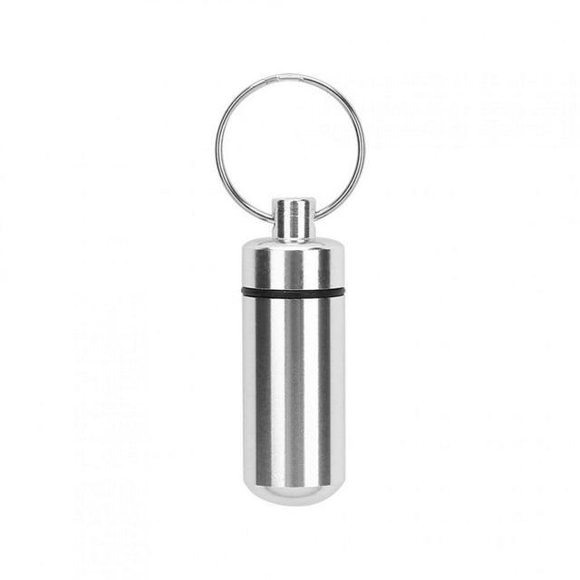 LAFGUR Mini Aluminum Box Case Drug Bottle Holder Container Keychain Waterproof