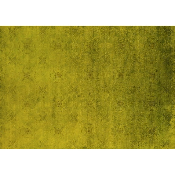 Ahgly Company Indoor Rectangle Oriental Yellow Industrial Area Rugs, 8' x 12'