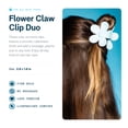 thumbnail image 2 of Gimme Beauty Medium Hair Clip - Flower Claw Clip Duo - Aesthetic Accessories for Women - Gentle-Grip Daisy Accessory with Non-Slip Finish - Colorful Claw Perfect for Long Hair - 2 Pack, Blue/Tan, 2 of 8