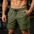 thumbnail image 2 of EOYWHK Mens Active Shorts Quick Dry Elastic Waist Drawstring Workout Shorts for Men Soft Lightweight Breathable Wear Daily Wear Outdoor Army Green, Size L, 2 of 9