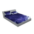 thumbnail image 2 of Ambesonne Space Fitted Sheet & Pillow Sham Set, Dreamy Night with Stars, Full, Purple White, 2 of 2