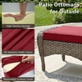 thumbnail image 6 of Unnifurnzi Patio Ottoman Set of 2-All Weather Wicker Outdoor Footstool with Removable Cushions Outdoor Olefin Fabric Outdoor Foot Rest for Deck Porch Balcony Garden-Gray/Red, 6 of 7