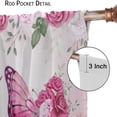 thumbnail image 6 of Pink Floral Bible Verse Quotes Curtain, Vintage Christian Scripture Window Treatments Butterfly Rose Flower Blackout Drapes for Women Bedroom Living Room Kitchen W42xL63in, 6 of 6