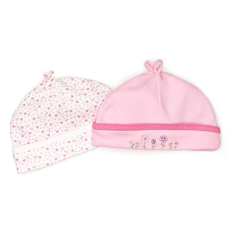 Child of Mine by Carters - Set of Two Caps, White and Pink