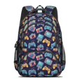 thumbnail image 2 of Game Controller Blue Pattern Backpack for School, Cute School Bag with Adjustable Shoulder Straps and Padded Back, 16.9"x12.6"x5.9", 2 of 5