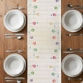 thumbnail image 4 of Table Runner 60 Inches Long for Kitchen Dining, Happy Easter Dresser Scarf Farmhouse, Dining Table Decorations for Wedding/Parties, Watercolor Floral Truck Eggs Rabbits Spring Beige 13 x 60 In, 4 of 8