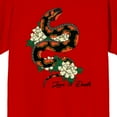 thumbnail image 2 of Celestial Tropics Snake And Flowers Men's Red T-Shirt-Small, 2 of 4