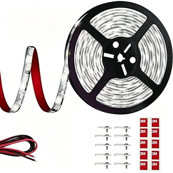 12V 20FT White RV Awning LED Light Strip, Waterproof Outdoor Exterior Underglow Lighting for Camper, Motorhome, Travel Trailer, Food Truck & Party BBQ